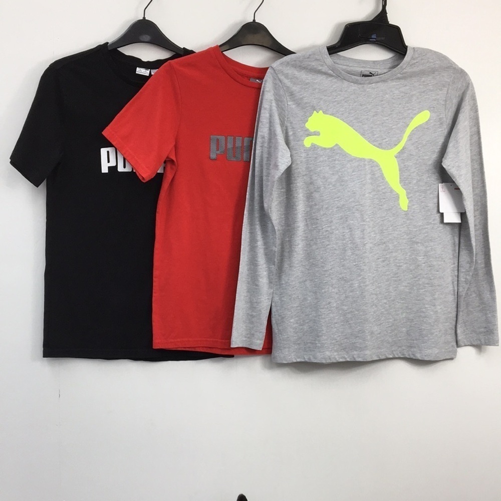 Puma Boys Black Red and Gray Tee Shirt Bundle of 3 Size XL (18/20) EXCELLENT